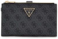 GUESS portemonnee Laurel II SLG Double Zip Organizer Coal Logo donkergrijs