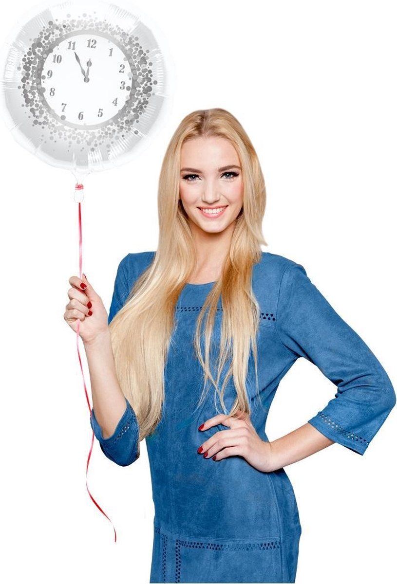 Folat Happy New Year Clock White/Silver - 45cm