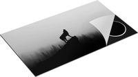 Chefcare Inductie Beschermer Silhouet van een Huilende Wolf - 89,6x51,6 cm