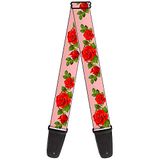 Buckle-Down GS-W31854 "Rose Trio/Bladeren Pink" Gitaar Strap