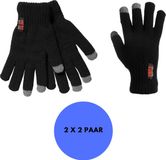 Heatkeeper - Thermo handschoenen dames met I-touch - Zwart - One Size - 2-Paar