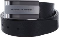 PORSCHE DESIGN Leren riem Business Hook Belt Buckle 35 W100 Black zwart