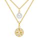 Lulu & Jane Ketting goud / transparant / parelwit