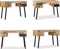 vidaXL Schrijftafel Massief Gerecycled Teakhout 110x50x76 cm