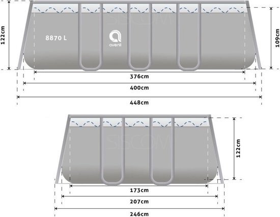 Avenli zwembad 400x207x122 cm - complete set met pomp