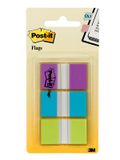 Post-it Flags, Purple, Blue, Green, 1 in Wide, 60/On-the-Go Dispenser