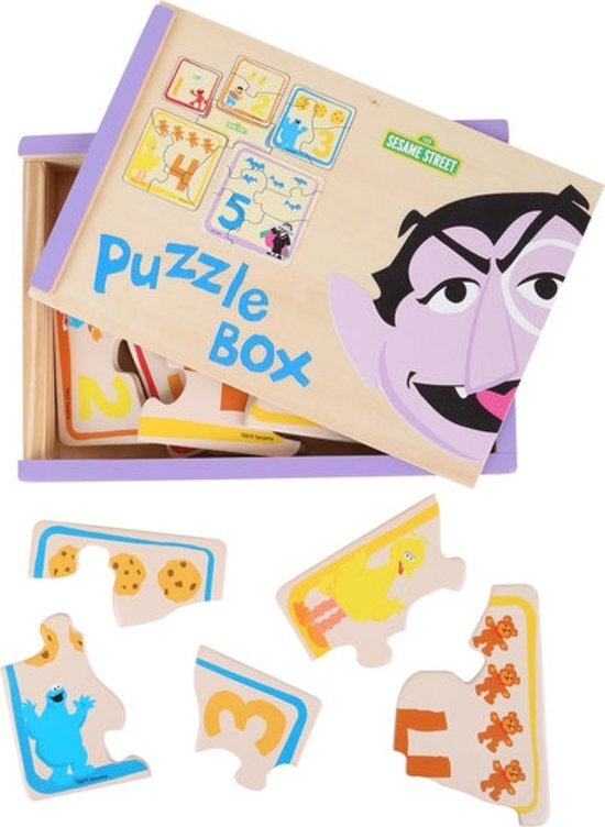 SFC Toys Puzzelbox van SESAMSTRAAT - 5 puzzels - FSCÂ®