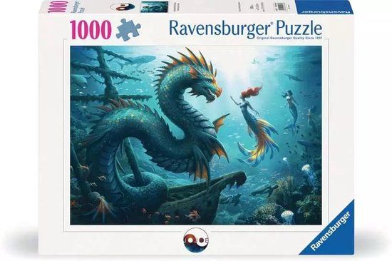 Ravensburger Enchanted Depths: Dragon, Mermaid and Turtles 1000-piece Puzzle