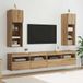 Maison Exclusive - Meuble TV mural, 2 pièces, placage hêtre avec un aspect artisanal