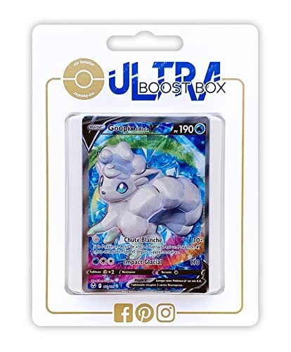 my-booster Goupix d'Alola V (Alola Vulpix V) 173/195 Full Art - Myboost X Epée et Bouclier 12 Tempête Argentée - Doos met 10 Franse Pokemon kaarten