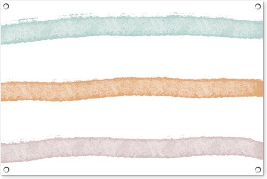 GreatGardenPosters Tuinposter Regenboog Patroon Lijnen Pastel 90x60 cm - Tuindoek voor buiten