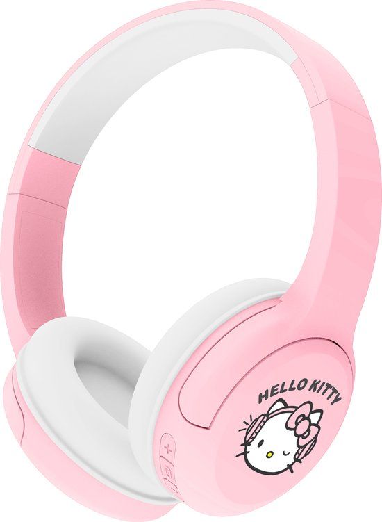 OTL Technologies Hello Kitty Junior Bluetooth Headphones - Volume Limiting - Microphone - Long Battery Life (Light Pink)