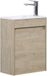 Badplaats Toiletmeubel Sinta 40 x 22 cm – Kastanje Eiken – Fonteinmeubel met Witte Wastafel