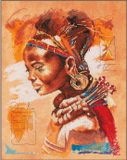 Lanarte Borduurpakket - Afrikaanse vrouw - 39 x 49cm