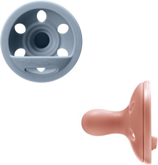 Tommee Tippee Fopspeen in de vorm van een borst, 6-18 maanden, set van 2, licht ontwerp uit één stuk in silicone, symmetrische speen