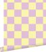 ESTAHome Behang Geblokt Motief Lila Paars en Geel - 53 cm x 10.05 m