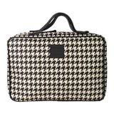 TENDER LOVE + CARRY Ultieme collectie reistassen - Stijlvolle en functionele organizers voor elke reis, Beige en zwart, L, Pied-de-poule