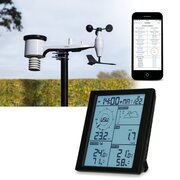 Alecto WS5200 - Professioneel 6 in 1 wifi weerstation met app en draadloze buitensensor, zwart