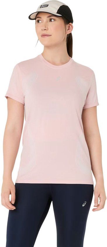 ASICS Road Seamless SS Top - Hardloop T-shirt Korte Mouw Zomer Dames - Roze