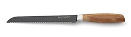 ECHTWERK Broodmes Black-Edition, keukenmes, roestvrij staal, gekarteld, ergonomische acaciahouten greep, hoge snijkracht, lemmetlengte 20 cm