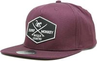 Surf Monkey Truckerpet - Platte klep - Snapback / Volwassenen / Eén maat (Bordeauxrood)