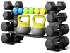 Support compact pour haltères, idéal pour une salle de sport à domicile, avec 4 niveaux pour les poids