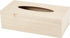 Creotime Tissuedoos - 27x14x8 cm - Keizerin boom - Hout - Blank