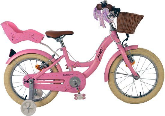 Volare Blossom Kinderfiets - Meisjes - 16 inch - Roze - Twee Handremmen