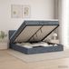 vidaXL Ottoman bed met matras Donkergrijs 200 x 200 cm Fluweel