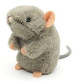 Uni-Toys Eco-Line Grijze Staande Muis 15 cm Pluche Knuffel
