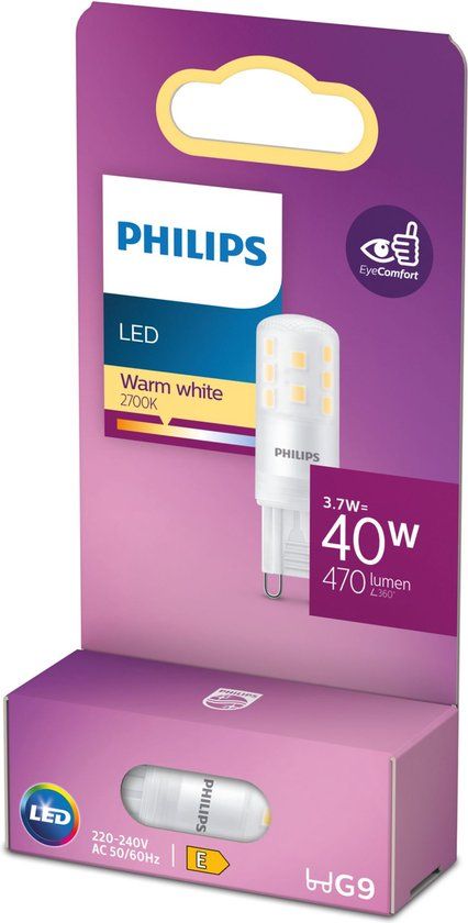 Philips LED G9 Capsule - 3.7W - Warm White - 470lm - 2700K