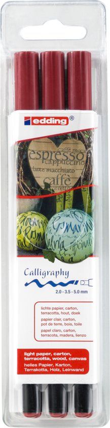 Edding Kalligrafeer marker e-1255 - karmijn set (3 stiften)