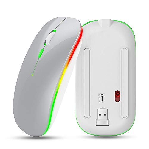 Lazmin Draadloze Gaming Muis - 2.4 Ghz - USB Oplaadbaar - Zilver