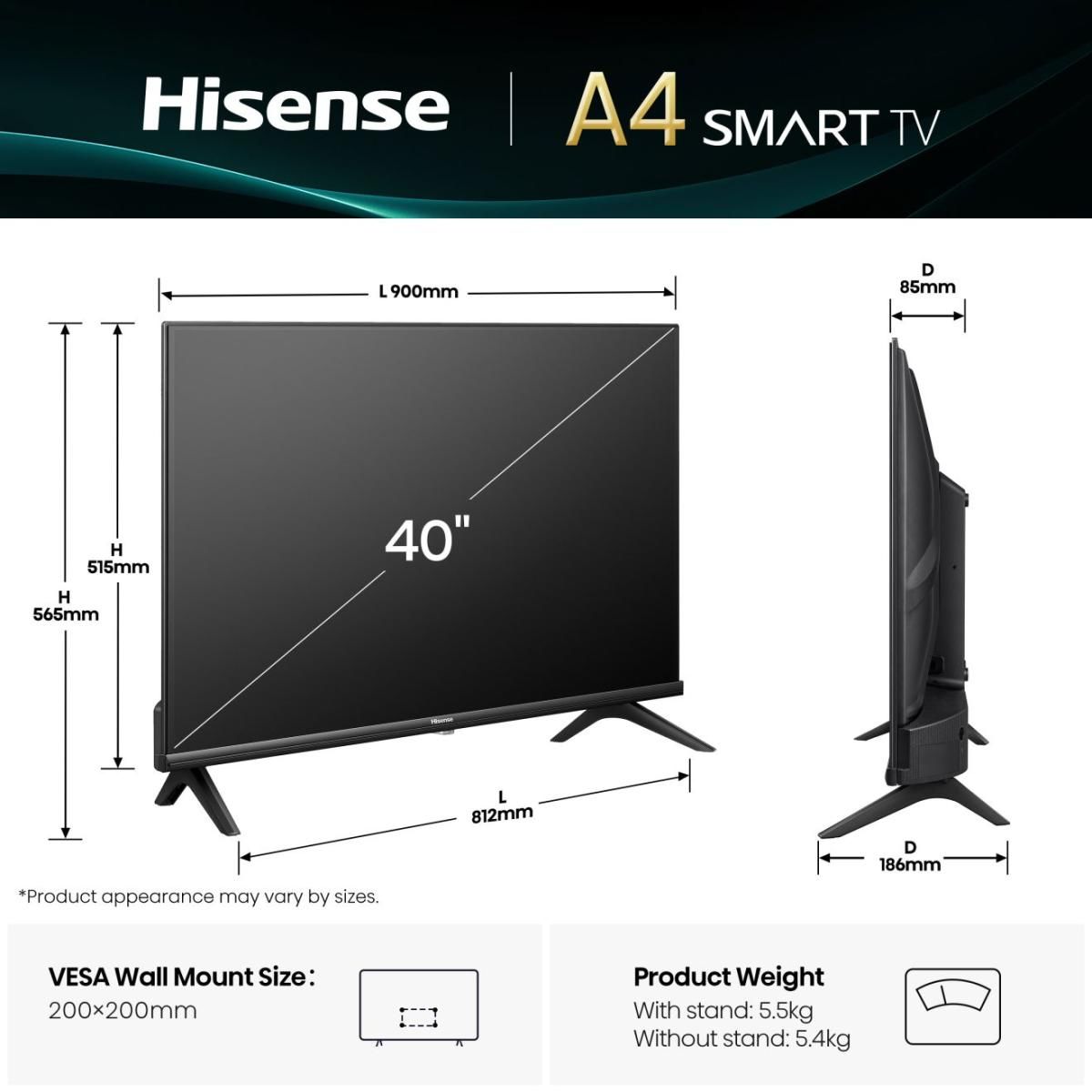 Hisense 40A4Q / TV screen / 40 inch / 2025