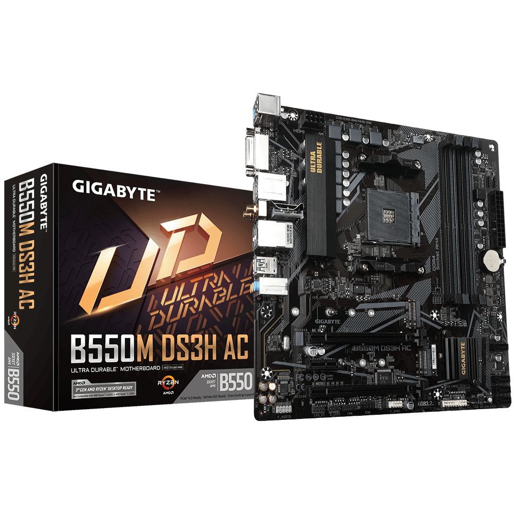 Gigabyte B550M DS3H AC - Micro ATX Motherboard - AMD B550 - Socket AM4