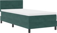 vidaXL Boxspring bed met hoofdeinde Donkergroen 90 x 190 cm Fluweel