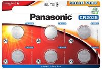 Tecxus CR2025 6-Pack Lithium Button Cell Battery