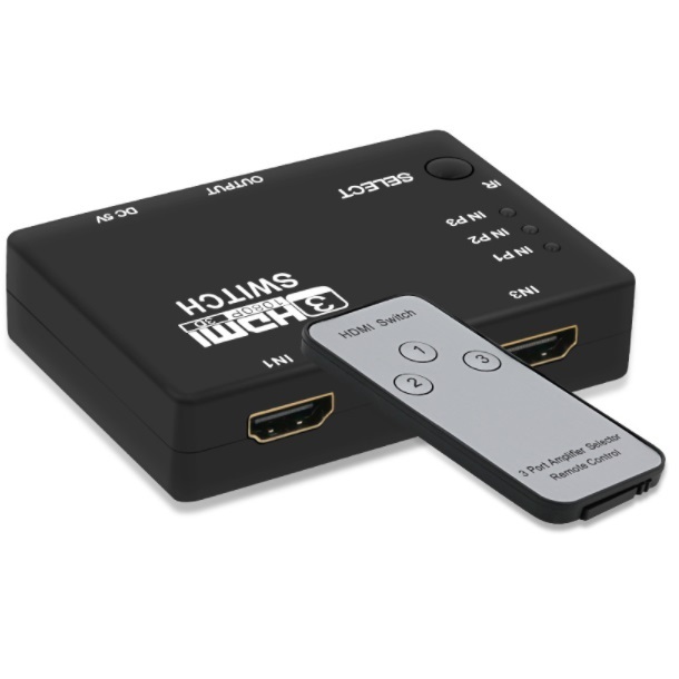 Coretek HDMI schakelaar 3 naar 1 met afstandsbediening