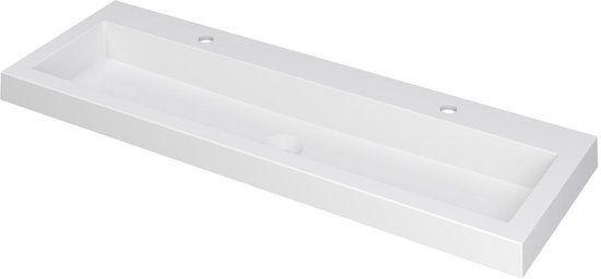 Wastafel INK Dock Wastafel Polystone Mat Wit 1200x400x60 mm