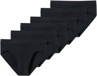 SCHIESSER Slip 6PACK Supermini "95/5" Zwart Effen Katoen/Elastaan M