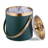 Merkloos Relaxdays IJsemmer - Dubbelwandig - Met Deksel - 1,5 L - RVS - Groen-Goud