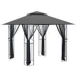 VidaXL Prieel met zijwanden, antraciet, 300x300x270 cm, staal