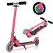 COSTWAY Trottinette pour enfants avec roues LED, hauteur de guidon réglable, trottinette pour enfants adaptée aux enfants à partir de 4 ans, trottinette pour enfants, draisienne pour garçons et filles