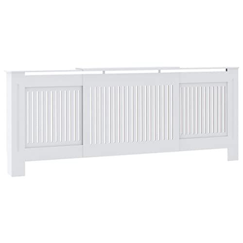 vidaXL Radiatorombouw Overkapping Kap Verwarmingskap Radiatoroverkapping Ombouw Radiator Verwarming Radiatoronderdeel Onderdeel MDF Wit