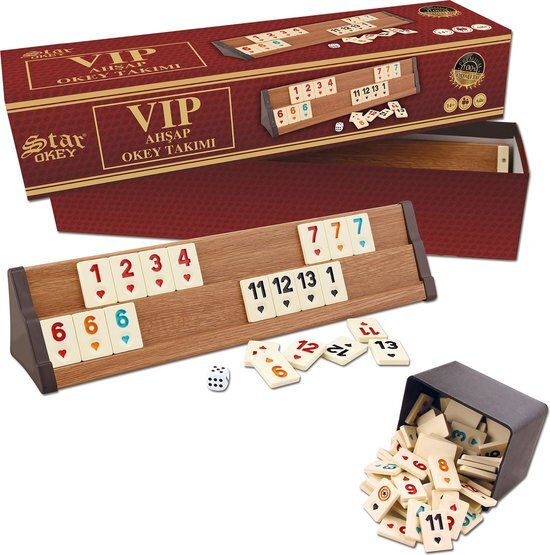 Star Rummy - Okey - Hout - VIP - Rummi - Geschikt voor Rummikub spel