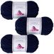 Utopia Crafts Knuffel Super Chunky Chenille zacht garen voor breien en haken, 3 x 100 g (middernachtblauw)