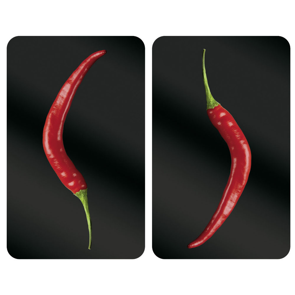 WENKO Hot Peperoni - Snijplank - 30 x 52 cm - Zwart/Rood