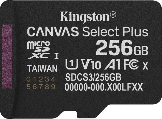 Kingston Technology 256GB microSDXC Canvas Select Plus Gen3 150R A1