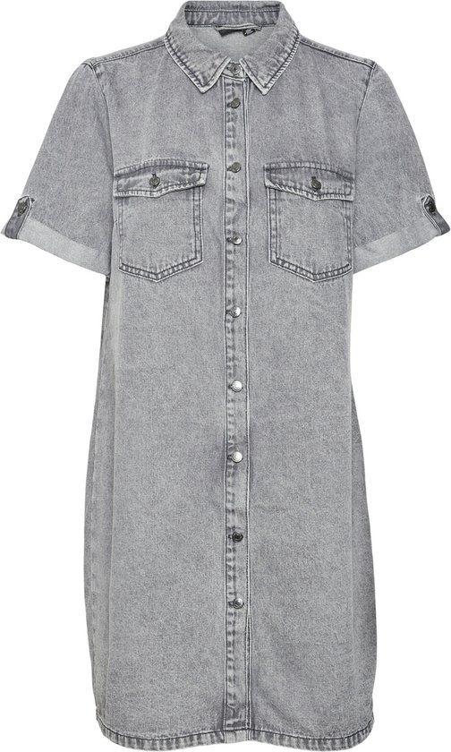 Vero Moda VMJENNIE Denim Dress - Medium Grey - Women's Size L