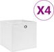 vidaXL Opbergboxen 4 stuks 28x28x28 cm nonwoven stof wit